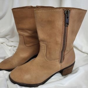 Vintage Lands' End Tan Leather Boots Size 8 Buttery Soft